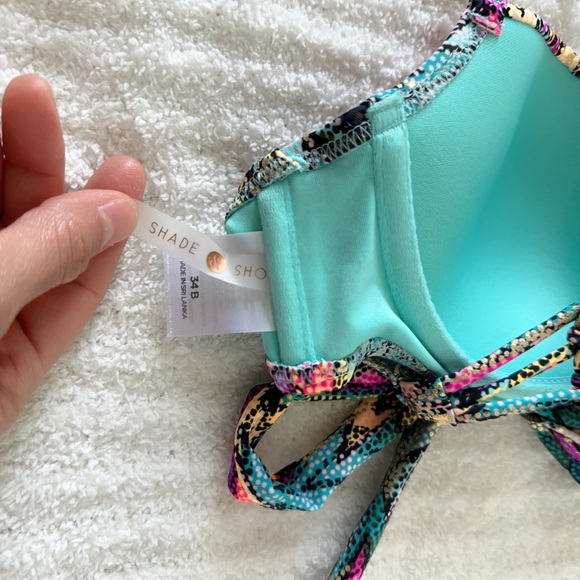 NWOT Shade & Shore Multicolor Bikini Top - Picture 6 of 6